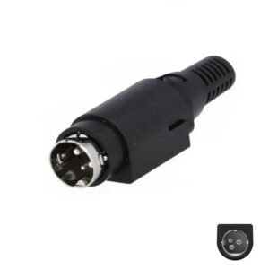 CONECTOR MINI DIN 3P MACHO (POWER) AÉREO