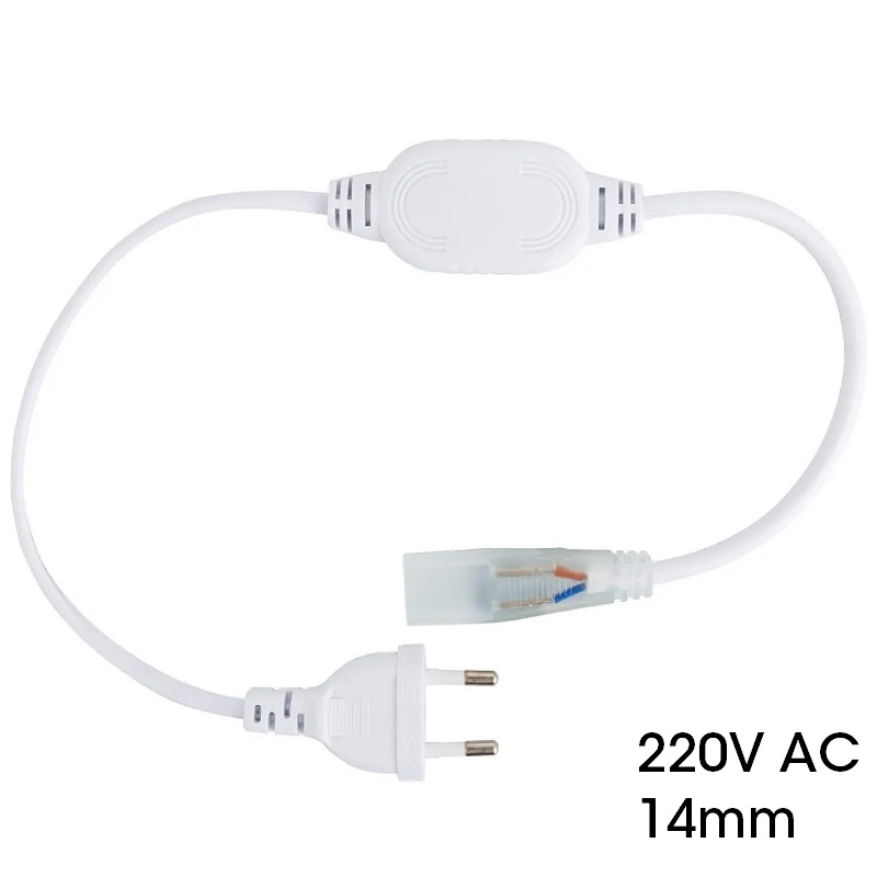 CABLE CORRIENTE TIRAS LED CON RECTIFICADOR 14mm AC 220V C-8mm