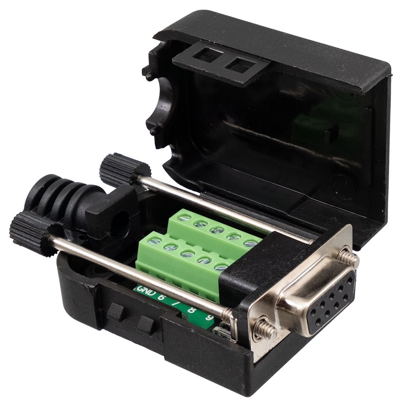 CONECTOR SUB-D 9P HEMBRA AÉREO CONEXIÓN A TORNILLO