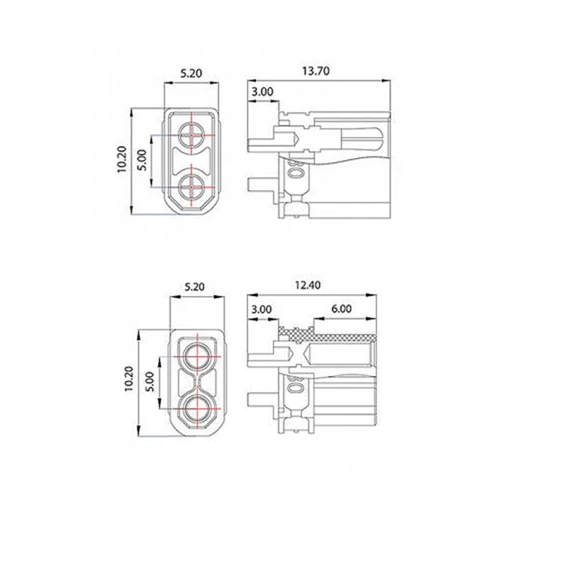 JUEGO CONECTORES XT30 M-H 30A ALTA POTENCIA - Imagen 3