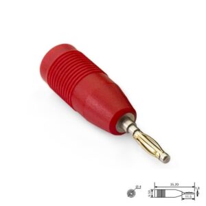 ADAPTADOR BANANA HEMBRA Ø4mm MACHO Ø2mm ROJO