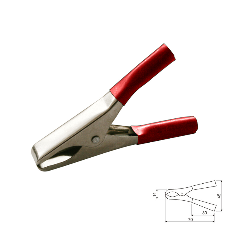 PINZA COCODRILO SEMIAISLADA 70x45mm MK-608 ROJA