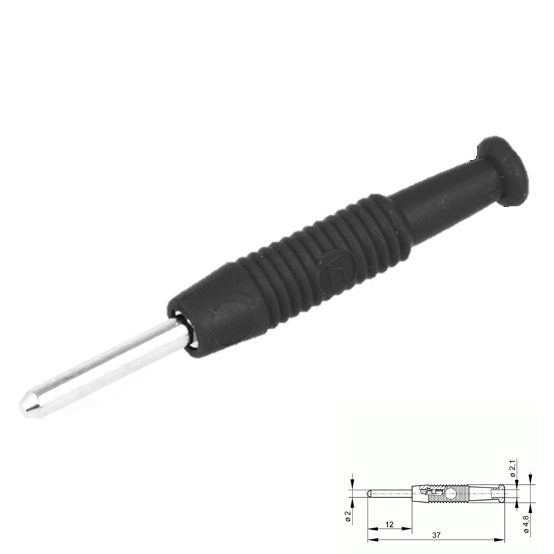 BANANA MACHO Ø2mm AÉREO HIRSCHMANN NEGRO