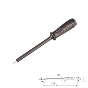 PUNTA DE PRUEBA AISLADA Ø4mm HIRSCHMANN PRUF2 NEGRA