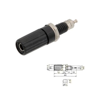 BANANA HEMBRA Ø4mm CHASIS AISLADO NEGRO