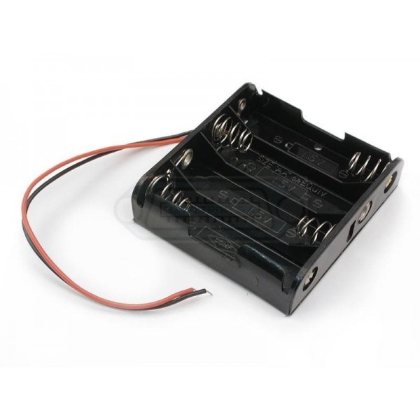 PORTAPILAS 4 PILAS AA PLANO CON CABLE