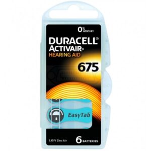 PILA AUDÍ­FONO DURACELL DA675 PACK 6U