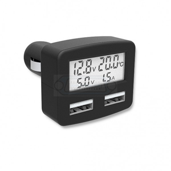 CARGADOR USB 5 EN 1 DUAL 5V 3A CON PANTALLA LCD