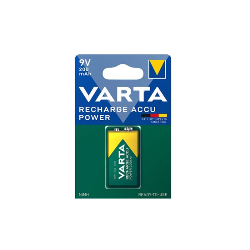 BATERÍA VARTA 9V NiMH RECARGABLE (7HR9V) 200mAh PACK 1U