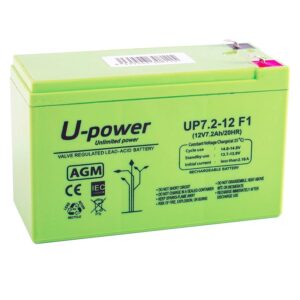 BATERÍA PLOMO AGM UPOWER 12V 7.2Ah F1 (4.8mm)