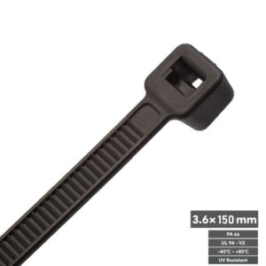 BRIDA DE NYLON 150x3.6mm (PA66) NEGRO