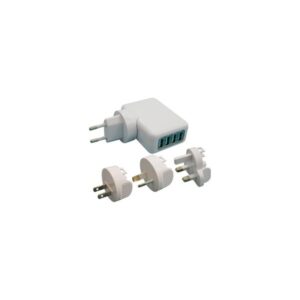 KIT CARGADOR USB VIAJE 4XUSB 5V 2.1A