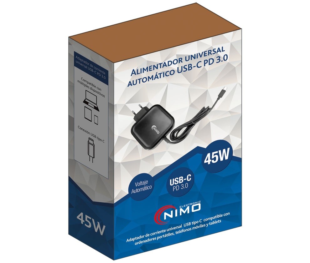 ALIMENTADOR UNIVERSAL USB-C 45W AUTOMÁTICO - Imagen 3