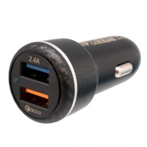 CARGADOR COCHE DUAL CARGA RÁPIDA USB 3.0 QC X 2