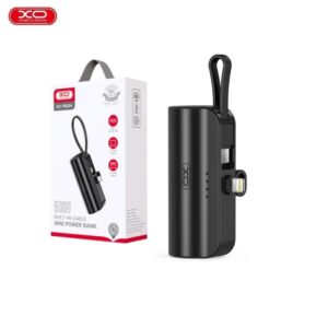 POWER BANK XO MINI 5.000mAH 10.5W CABLE USB-C/SOPORTE iPhone NEGRO