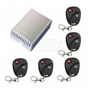 CONTROL REMOTO 2 CANALES 433MHz 12V + 5 MANDOS