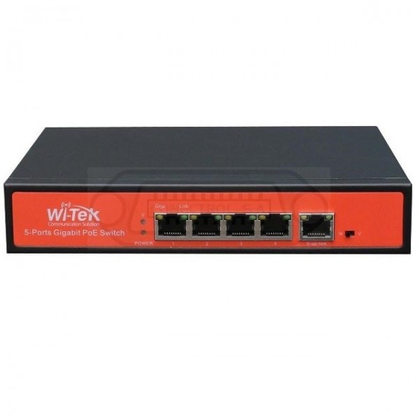 SWITCH PoE WI-TEK 5P GIGABIT (4 POE) VLAN SOBREMESA