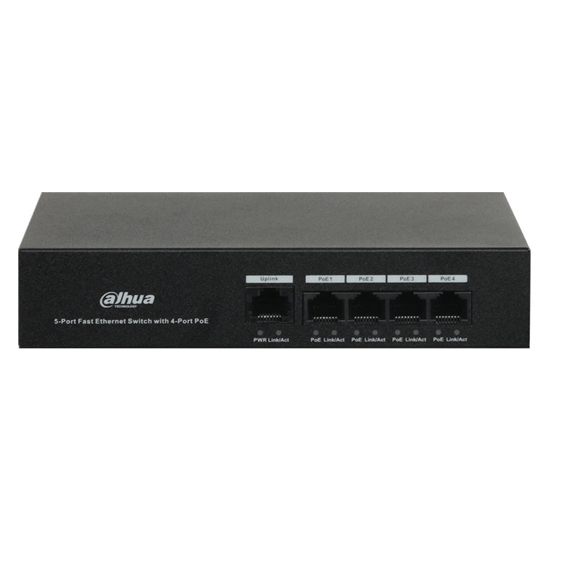 SWITCH ETHERNET 5P (4POE) 10/100MBPS DAHUA ESCRITORIO