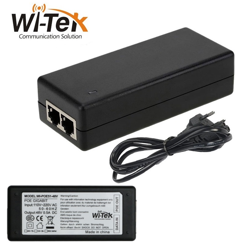 INYECTOR PoE GIGABIT 48V WI-TEK