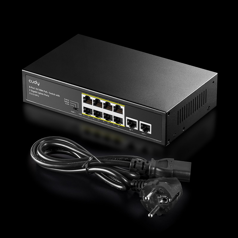 SWITCH POE+ 8P 10/100MBPS (8POE) 120W CUDY SOBREMESA - Imagen 3