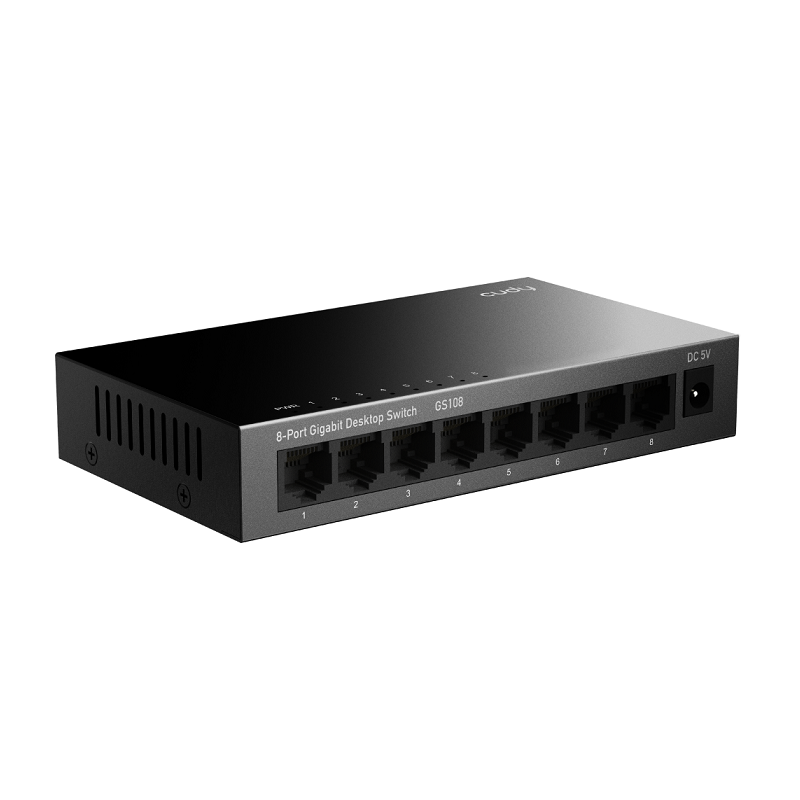 SWITCH ETHERNET 8P GIGABIT AUTO-MDI/MDIX CUDY METÁLICO
