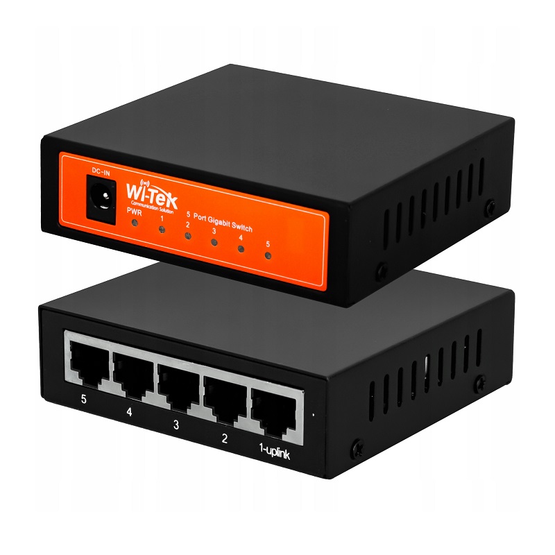 SWITCH ETHERNET WI-TEK 5P GIGABIT METAL NO GESTIONABLE