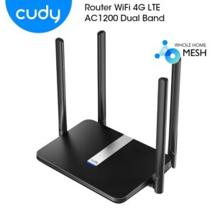 ROUTER WIFI 4G LTE AC1200 DUAL BAND CUDY 4P LAN + RANURA SIM