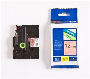 CINTA LAMINADA FLUORESCENTE BROTHER 12mm NEGRO/NARANJA 5m - Imagen 3