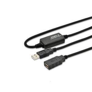 CABLE USB-A 2.0 ALARGADOR M-H AMPLIFICADO DIGITUS NEGRO 10m