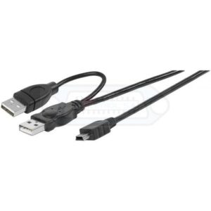 CABLE USB 2.0 USB-A DOBLE MACHO - MINI USB-B MACHO 1M