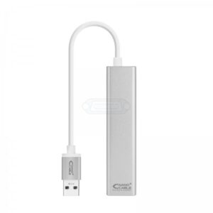 HUB USB-A 3.0 a ETHERNET GIGABIT + 3P USB-A 3.0 GRIS CABLE 0.15m