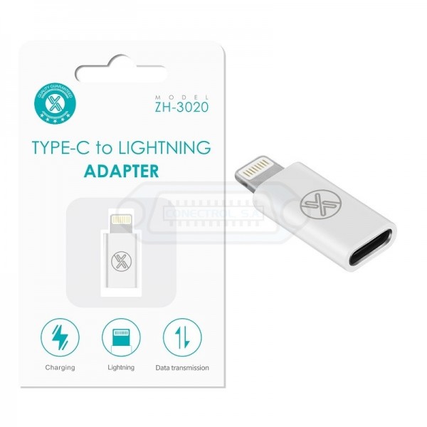 ADAPTADOR USB-C - LIGHTNING DATOS/CARGA BLANCO