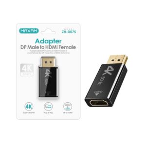ADAPTADOR DP MACHO - HDMI HEMBRA 4K UHD MAXAM NEGRO