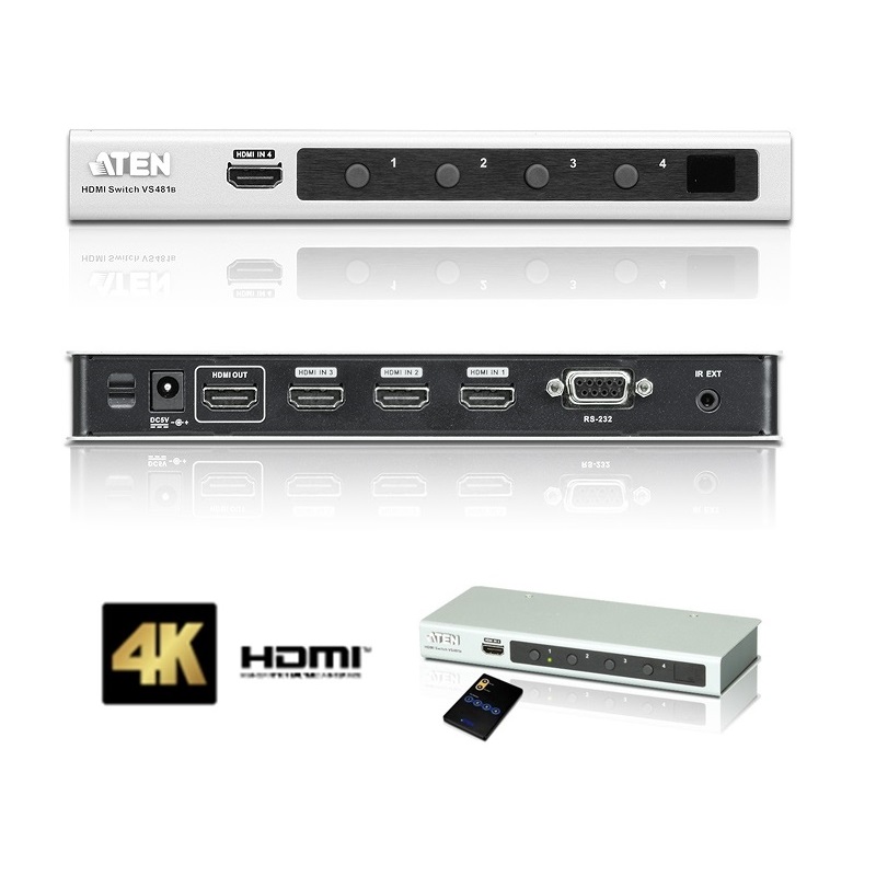CONMUTADOR HDMI 4K 4 PUERTOS ATEN VS481B - Imagen 3