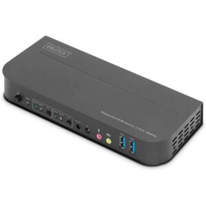 KVM SWITCH 2 PUERTOS DP 4K UHD USB3.0, AUDIO, SALIDA DP/HDMI