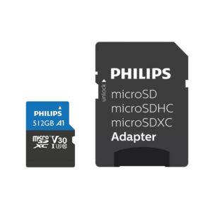 MICRO SDXC 512GB U3 V30 CL10 PHILIPS ULTRA PRO + ADAPTADOR SD