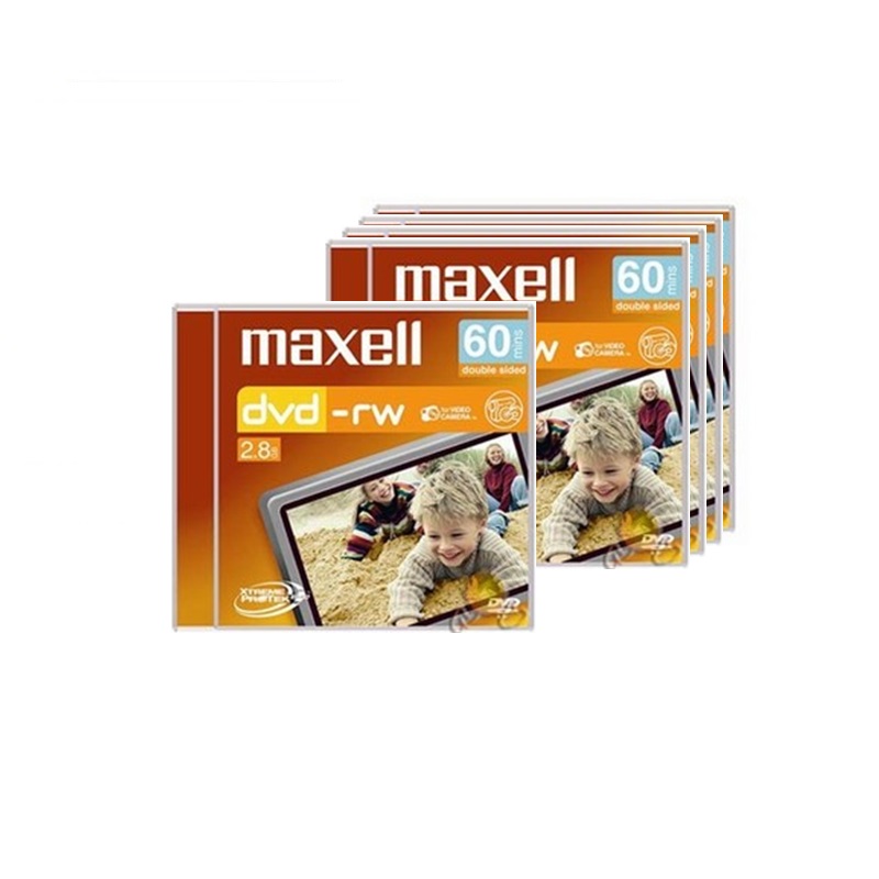 DVD-RW MINI 8CM DOBLE CARA 2.8GB 60M CAJA 5 UNDS.