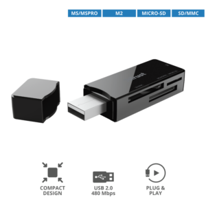 LECTOR USB 2.0 MULTI-TARJETAS TRUST NANGA