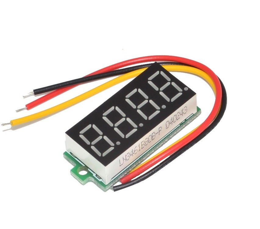 VOLTÍMETRO 4 DIGITOS 0.36" DC 0/33V LED ROJO 3 HILOS - Imagen 3