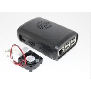 KIT CAJA ABS NEGRA RASPBERRY PI 3 + VENTILADOR + DISIPADORES