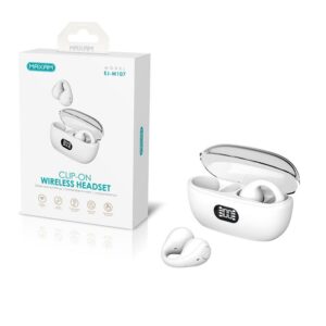 AURICULARES WIRELESS V5.3 MAXAM EJ-M107 CLIP-ON BLANCO