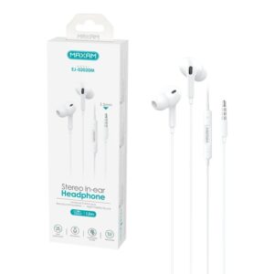 AURICULARES IN-EAR MAXAM JACK 3.5mm/MICRO, BLANCO 1.2m