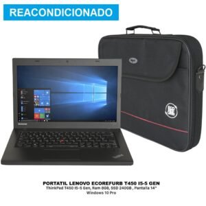 PORTÁTIL LENOVO ECOREFURB T450 I5-5 GEN 8GB 256 SSD 14" W10P