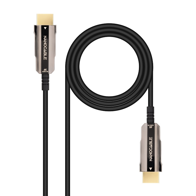 CABLE HDMI 2.0 AOC HIBRIDO M-M 4K@60Hz 18GBPS NEGRO 10m