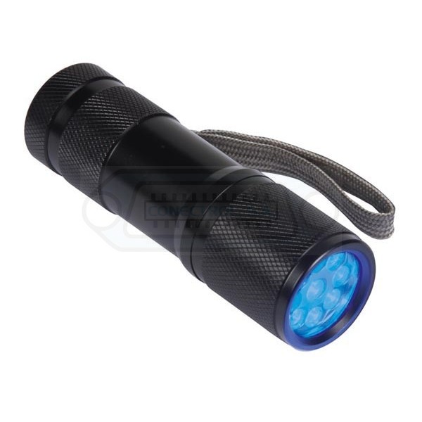 LINTERNA ULTRAVIOLETA (UV) 9 LEDS PILAS (3x AAA)