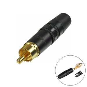 CONECTOR RCA MACHO AÉREO METÁLICO / NEGRO REAN (NEUTRIK)