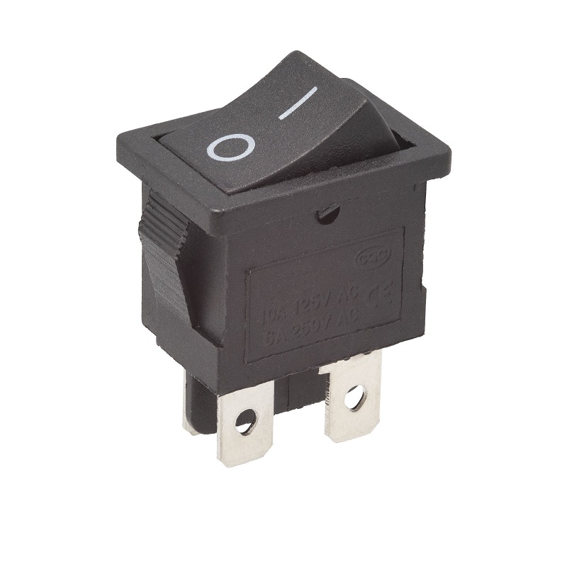 INTERRUPTOR BALANCÍN BIPOLAR ON-OFF (2Co) 6A/250V NEGRO