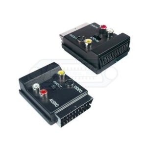 ADAPTADOR EUROCONECTOR MACHO/HEMBRA - 3 RCA + S-VÍDEO