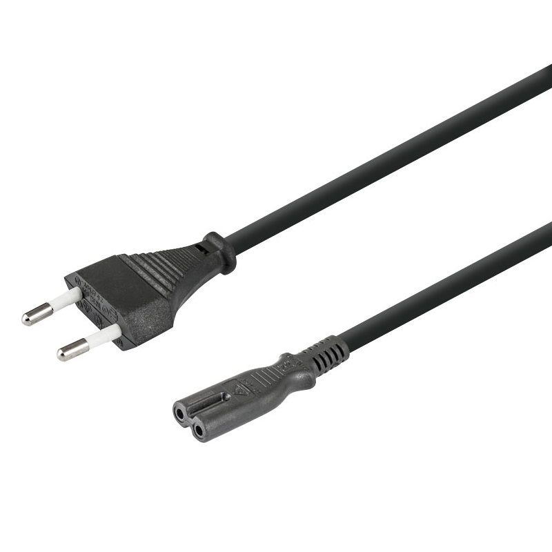 CABLE RED EUROPLUG - IEC C7 (OCHO) NEGRO 3m