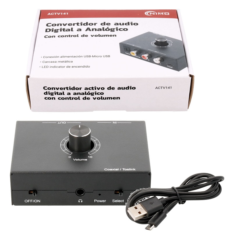 CONVERTIDOR AUDIO DIGITAL A ANALÓGICO C/ CONTROL DE VOLUMEN - Imagen 3